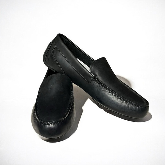 🌻NEW w.box SPERRY Black Davenport Leather Venetian Driver Casual Shoes Mens 10 - Picture 1 of 12